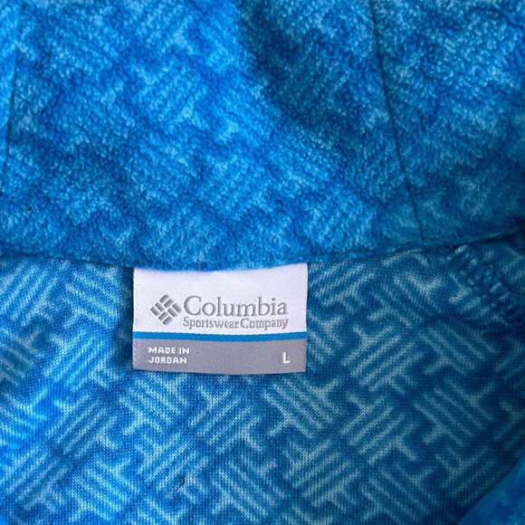 Columbia Turquoise Fleece Quarter Zip Jacket Women’s Sz Large - Picture 5 of 8